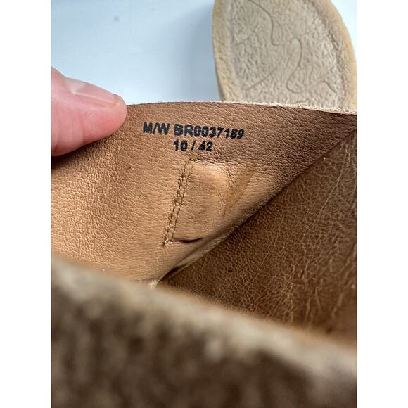 Born Calysta Two-Strap Slide Sandal Leather Brown Womens Size 10 US 42‎ EU - Picture 4 of 4